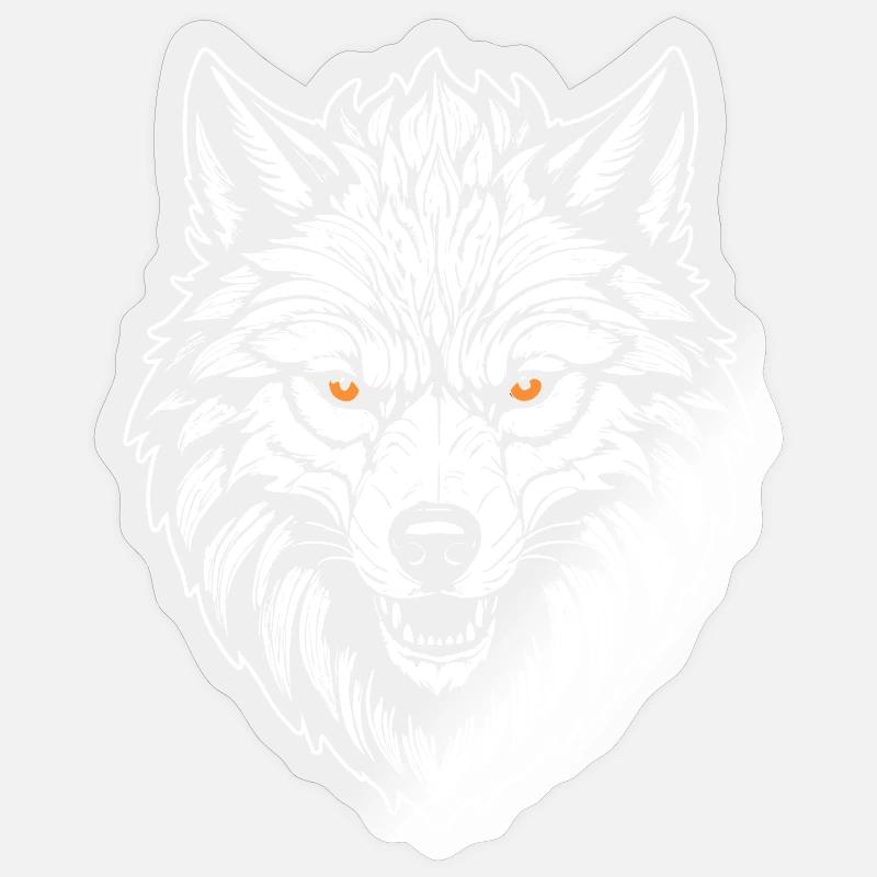 Loup - Sticker taille S (10 x 10 cm) - brillant transparent