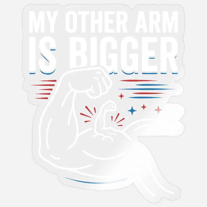 Other Arm Bigger Meme - Sticker size S (10 x 10 cm) - transparent glossy