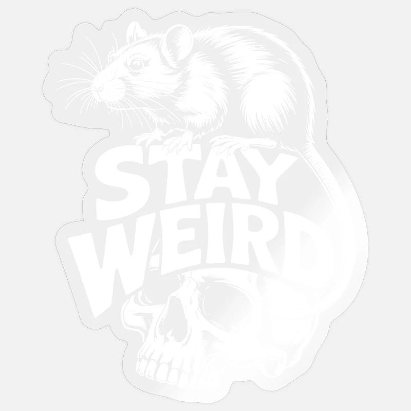 Reste Rat Crâne Bizarre - Sticker taille S (10 x 10 cm) - brillant transparent