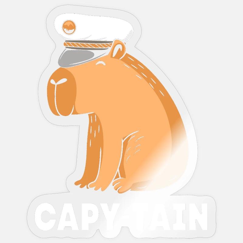 Capybara Capibara - Sticker taille S (10 x 10 cm) - brillant transparent