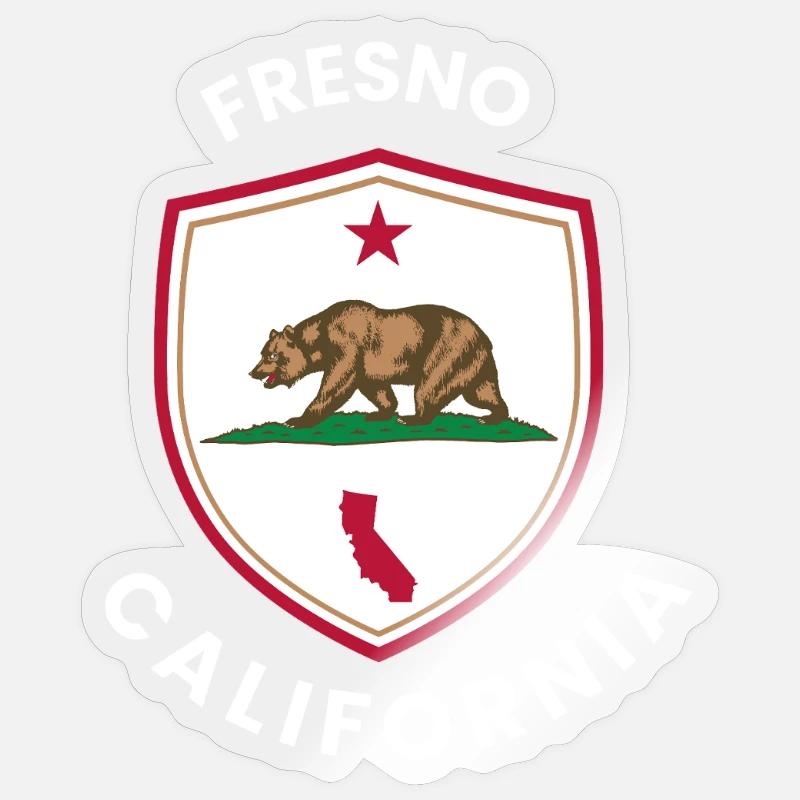 Fresno Shield Bear Emblem Sticker size S (10 x 10 cm)