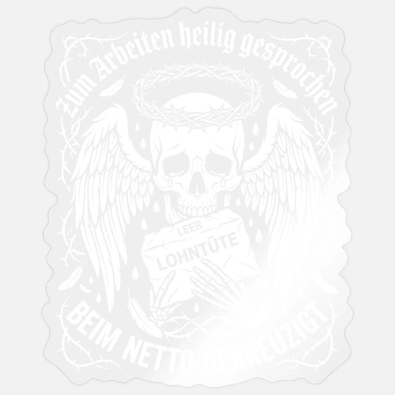 Canonized for work - Sticker size S (10 x 10 cm) - transparent glossy