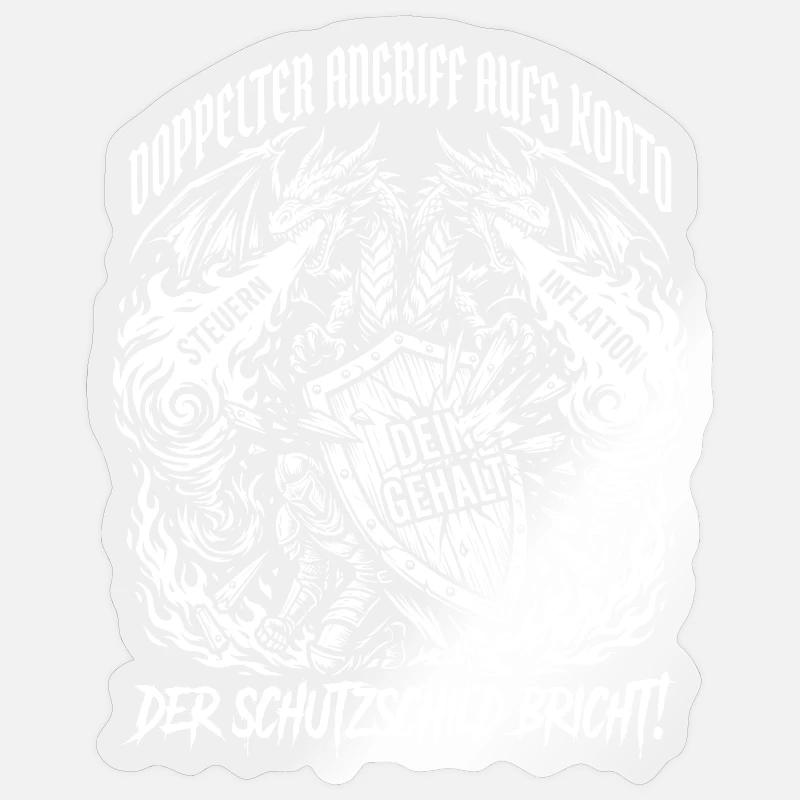 Double attack on the account - Sticker size S (10 x 10 cm) - transparent glossy