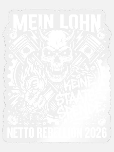 Mein Lohn Keine Staats-Spende - Sticker Größe S (10 x 10 cm) - Transparent glänzend