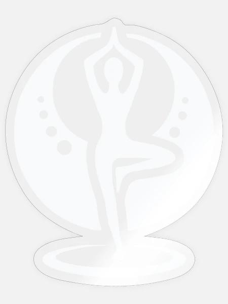 Yoga Silhouette im Mondkreis - Sticker Größe S (10 x 10 cm) - Transparent glänzend