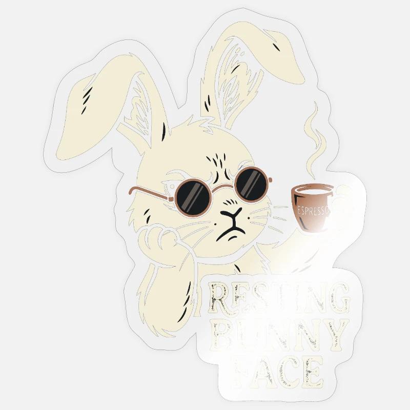 Grumpy Bunny Coffee - Morning Bunny Sticker size S (10 x 10 cm)
