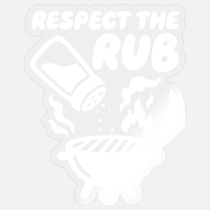 Respect the Rub BBQ Grill - Sticker Größe S (10 x 10 cm) - Transparent glänzend