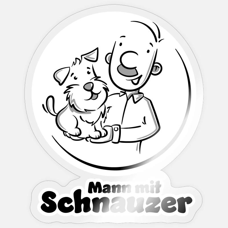 Mann mit Schnauzer (Oberlippenbart) - Sticker Größe S (10 x 10 cm) - Transparent glänzend