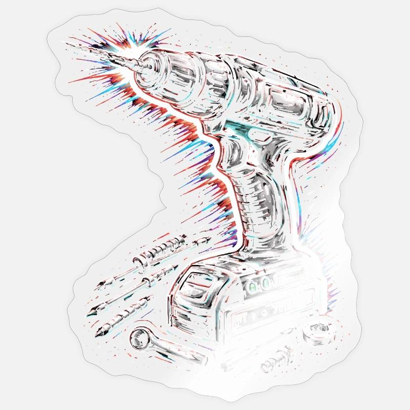 Cordless Screwdriver Tool DIY Design Sticker size S (10 x 10 cm)