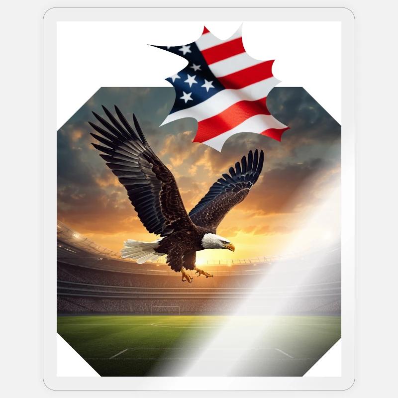 Patriotic eagle in stadium - Sticker size S (10 x 10 cm) - transparent glossy