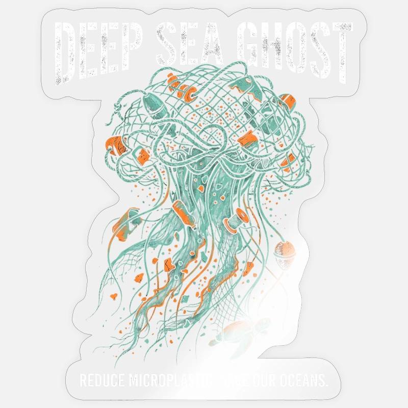 Deep Sea Plastic - Sticker size S (10 x 10 cm) - transparent glossy