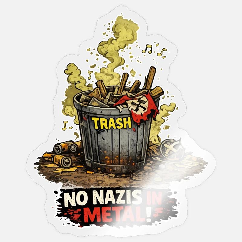 Right garbage can - Sticker size S (10 x 10 cm) - transparent glossy