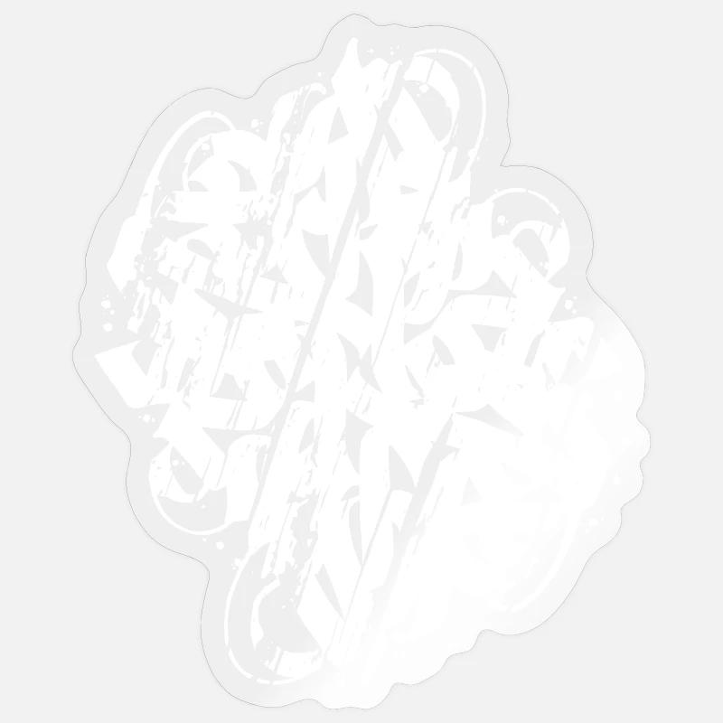 SCHMUTZIGE ABSTRAKTE KALLIGRAPHIEFORM - Sticker Größe S (10 x 10 cm) - Transparent glänzend