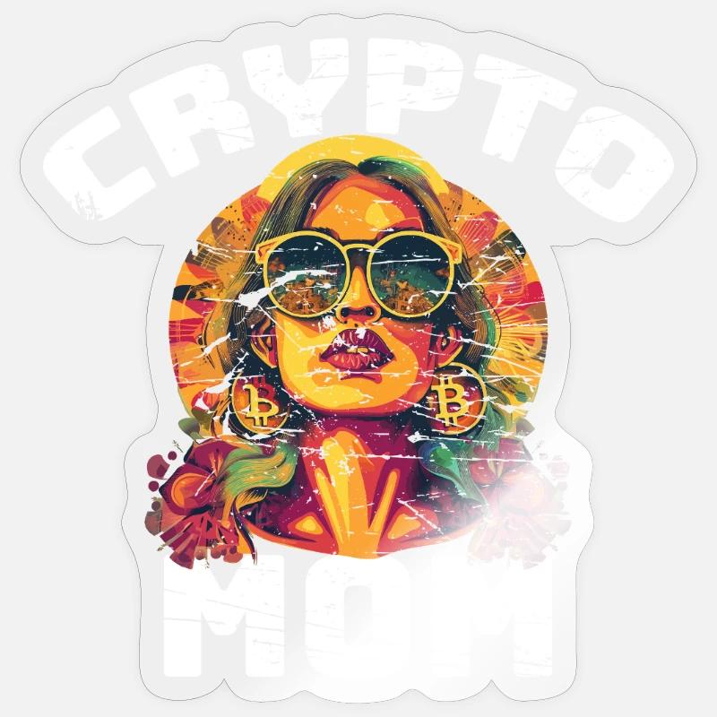 Bitcoin Mama - Sticker taille S (10 x 10 cm) - brillant transparent