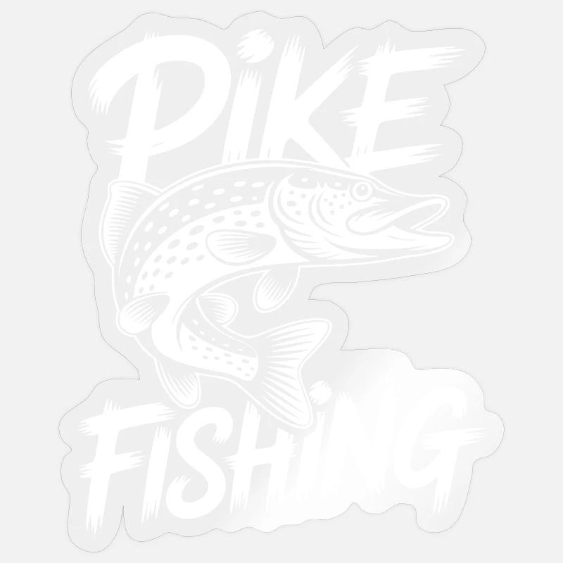 Springender Hecht - Sticker Größe S (10 x 10 cm) - Transparent glänzend