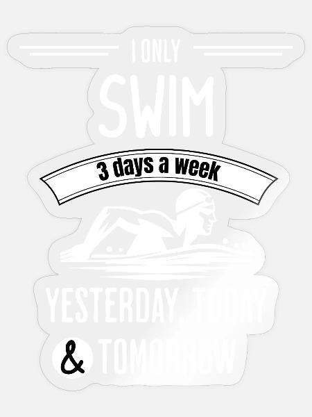 Tägliche Schwimmergewohnheit - Sticker Größe S (10 x 10 cm) - Transparent glänzend