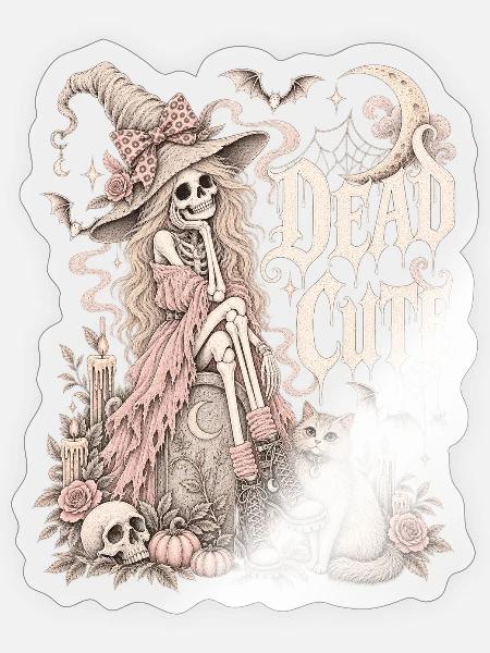 Dead Cute - Sticker Größe S (10 x 10 cm) - Transparent glänzend
