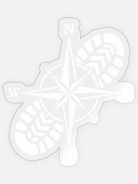 Wandern Kompass - Sticker Größe S (10 x 10 cm) - Transparent glänzend