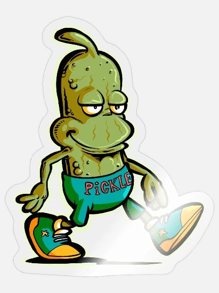 Gurkenmann - Sticker Größe S (10 x 10 cm) - Transparent glänzend