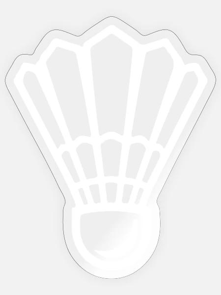 Badminton Federball Symbol - Sticker Größe S (10 x 10 cm) - Transparent glänzend