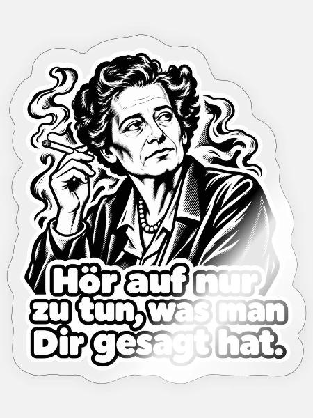 Gedankenlosigkeit - Sticker Größe S (10 x 10 cm) - Transparent glänzend