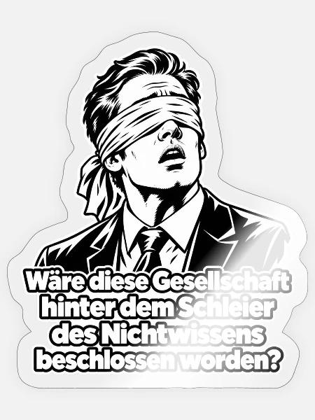 Schleier des Nichtwissens - Sticker Größe S (10 x 10 cm) - Transparent glänzend
