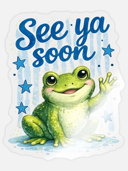 lustiger Frosch - Sticker Größe S (10 x 10 cm) - Transparent glänzend