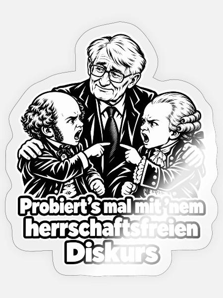 Herrschaftsfreier Diskurs - Sticker Größe S (10 x 10 cm) - Transparent glänzend