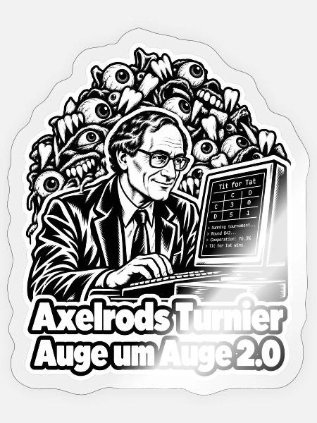 Axelrods Turnier - Sticker Größe S (10 x 10 cm) - Transparent glänzend