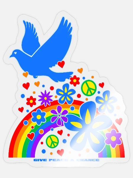 give_peace_a_chance - Sticker Größe S (10 x 10 cm) - Transparent glänzend