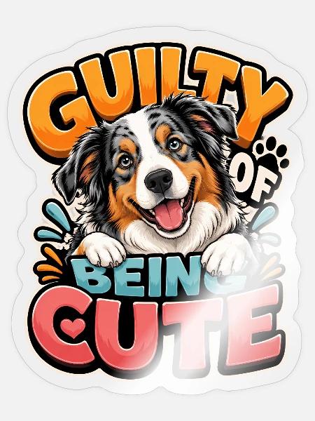 Australian Shepherd - Sticker Größe S (10 x 10 cm) - Transparent glänzend
