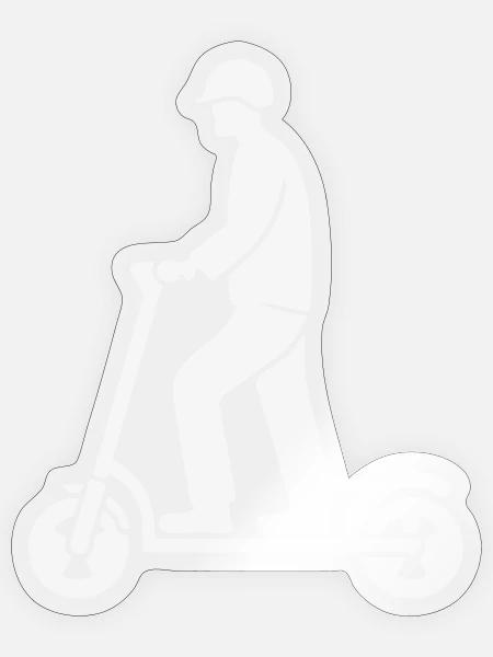 Stadt-Scooter Silhouette mit Helm - Sticker Größe S (10 x 10 cm) - Transparent glänzend