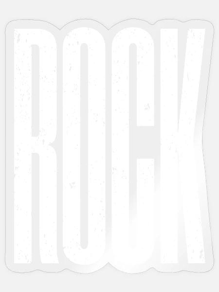 Rock Bold Distressed Typografie - Sticker Größe S (10 x 10 cm) - Transparent glänzend
