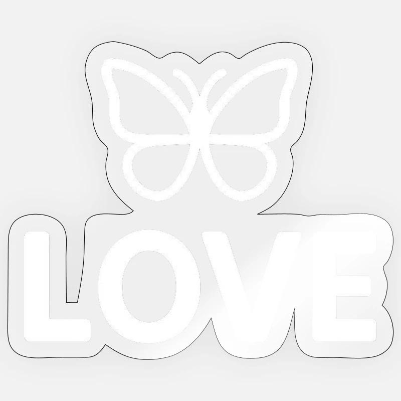 Schmetterlingsliebe Minimal Sticker Größe S (10 x 10 cm)