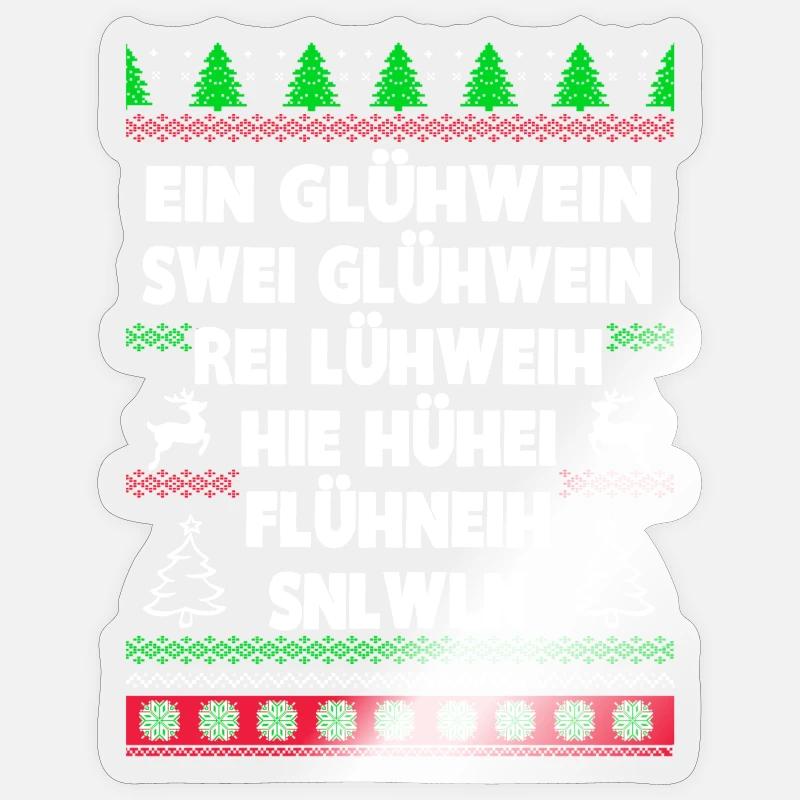 Glühwein - Sticker Größe S (10 x 10 cm) - Transparent glänzend