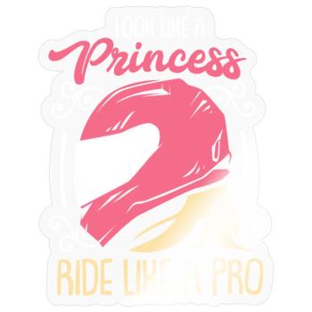 Frauen Motorrad Geschenk - Sticker Größe S (10 x 10 cm) - Transparent glänzend - Vorne