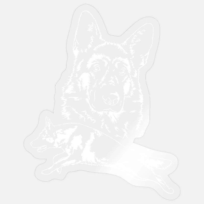 DEUTSCHER SCHÄFERHUND German Shepherd C Wilsigns - Sticker Größe S (10 x 10 cm) - Transparent glänzend