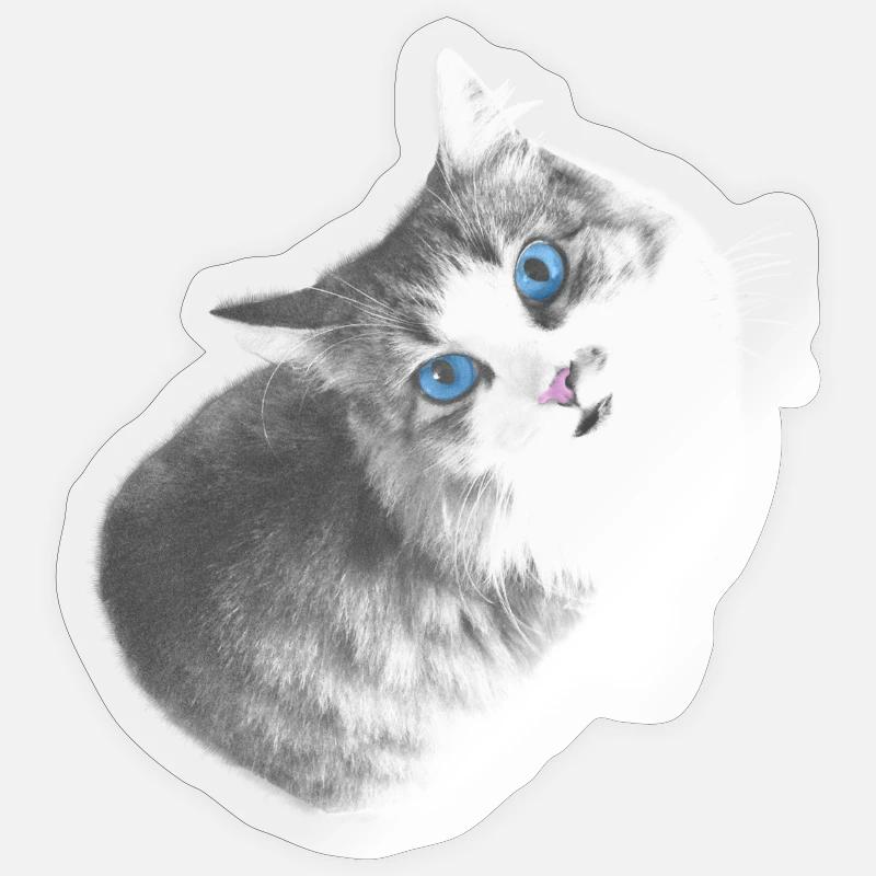 Maya le chat - Sticker Größe S (10 x 10 cm) - Transparent glänzend