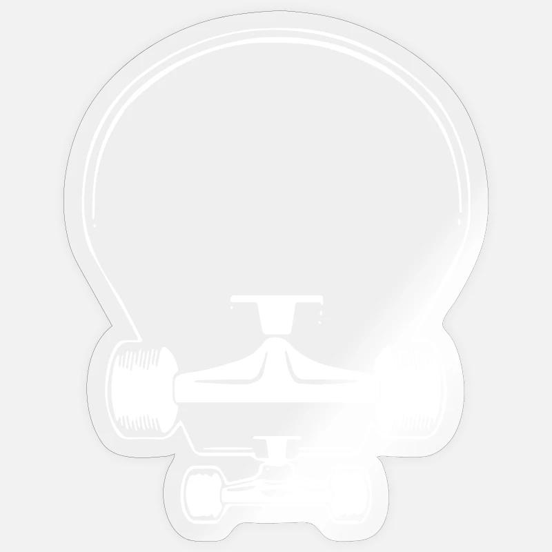 Skateboard - Sticker taille S (10 x 10 cm) - brillant transparent