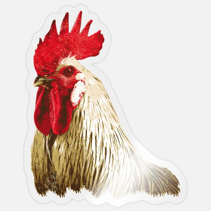 Coq - Sticker taille S (10 x 10 cm) - brillant transparent