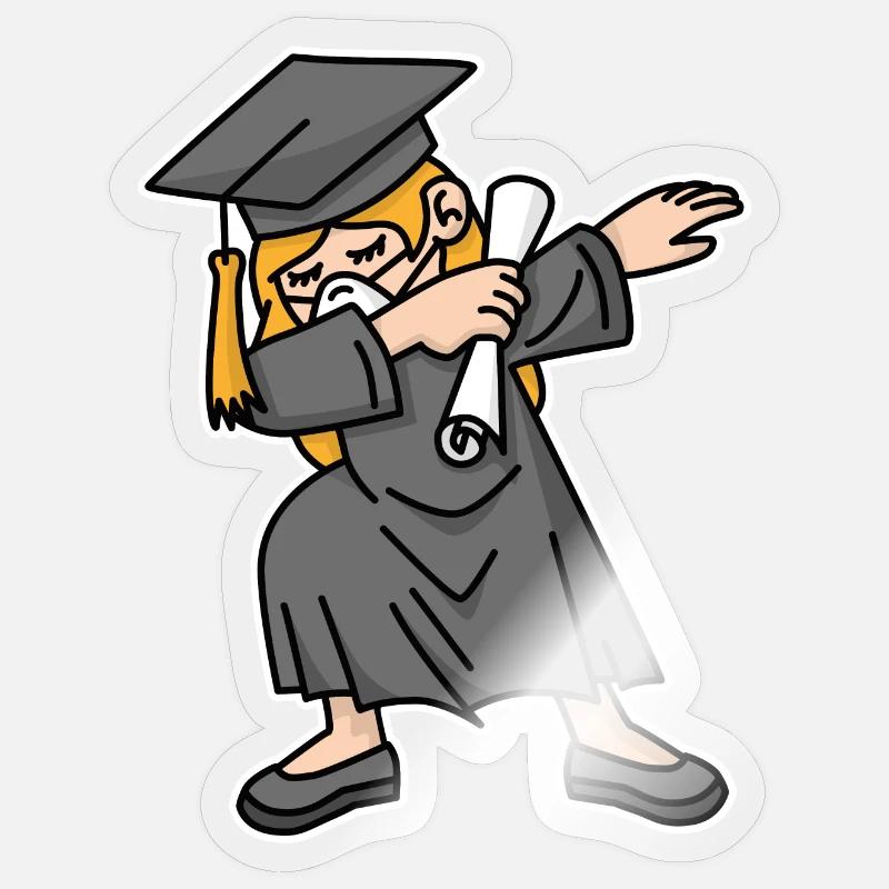 Klasse von 2020 Abschluss Corona DAB Mädchen Senior - Sticker Größe S (10 x 10 cm) - Transparent glänzend