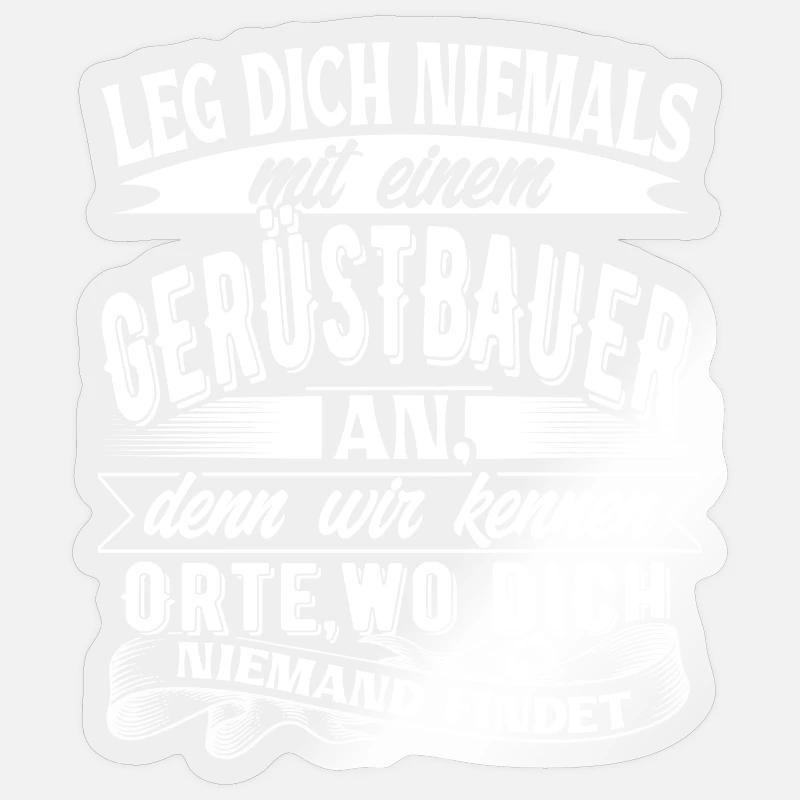 Gerüstbauer - Sticker Größe S (10 x 10 cm) - Transparent glänzend