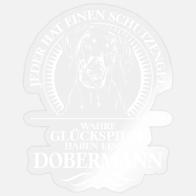 DOBERMANN Schutzengel Hundespruch Hunde WILSIGNS - Sticker Größe S (10 x 10 cm) - Transparent glänzend