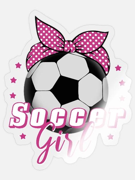 Soccer Girl Mädchen Fußball Fußballerin Geschenk - Sticker Größe S (10 x 10 cm) - Transparent glänzend