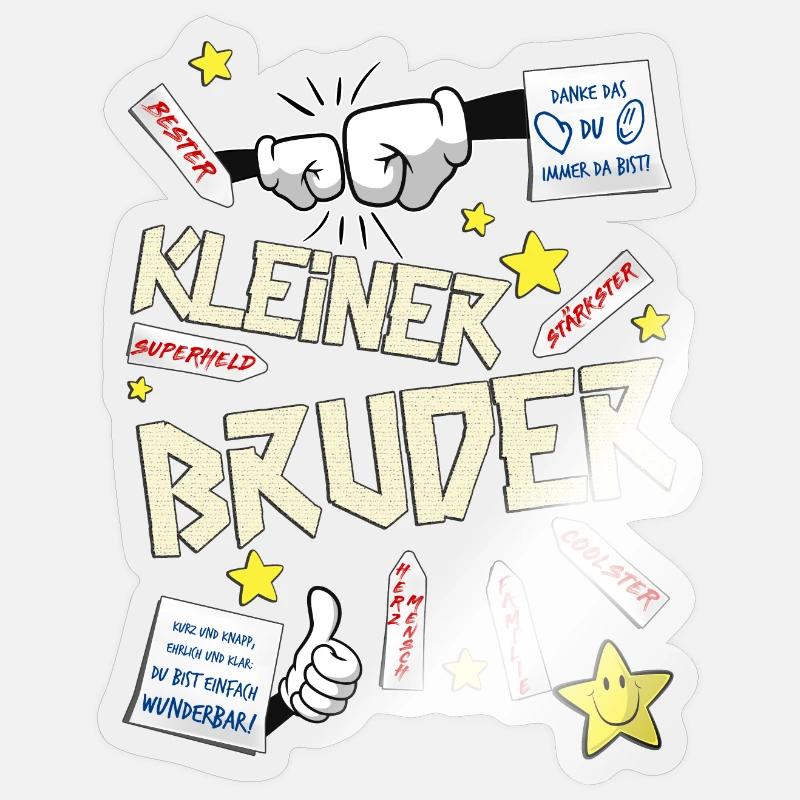 kleiner Bruder - Sticker Größe S (10 x 10 cm) - Transparent glänzend