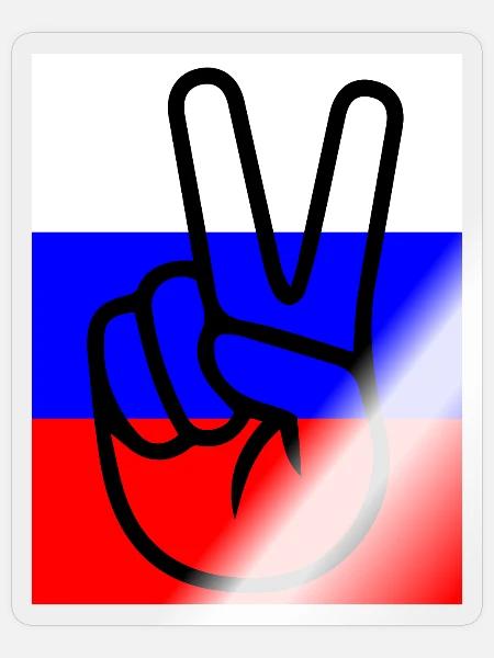 Frieden mit Russland - Sticker Größe S (10 x 10 cm) - Transparent glänzend