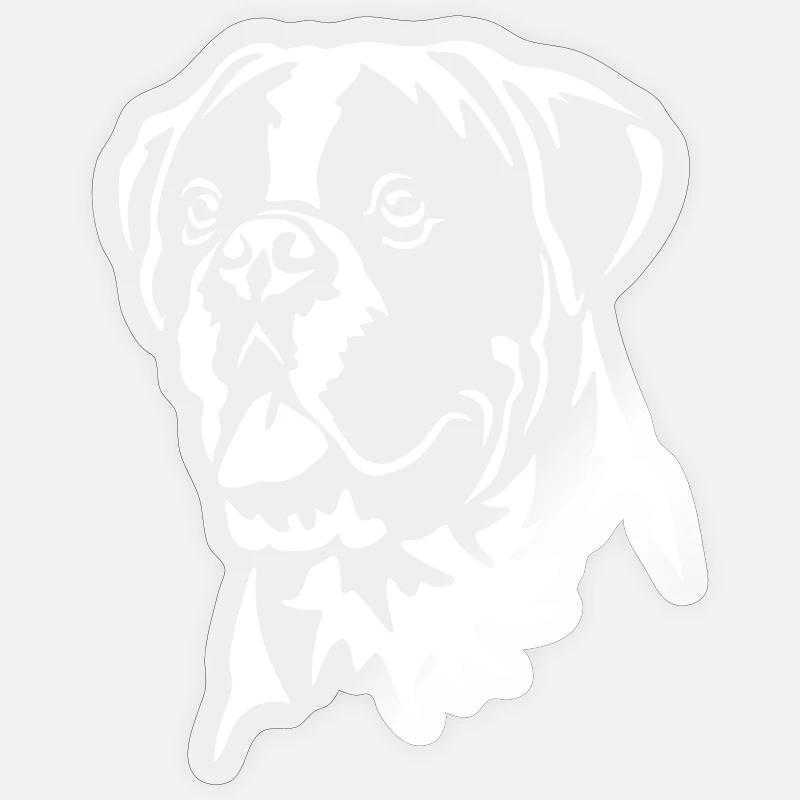 Boxer Head "Black Edition" - Sticker size S (10 x 10 cm) - transparent glossy