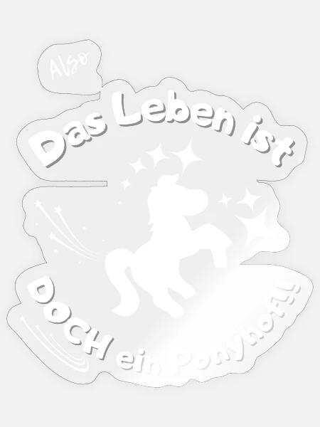 Ponyhof mit weißer Schrift - Sticker Größe S (10 x 10 cm) - Transparent glänzend