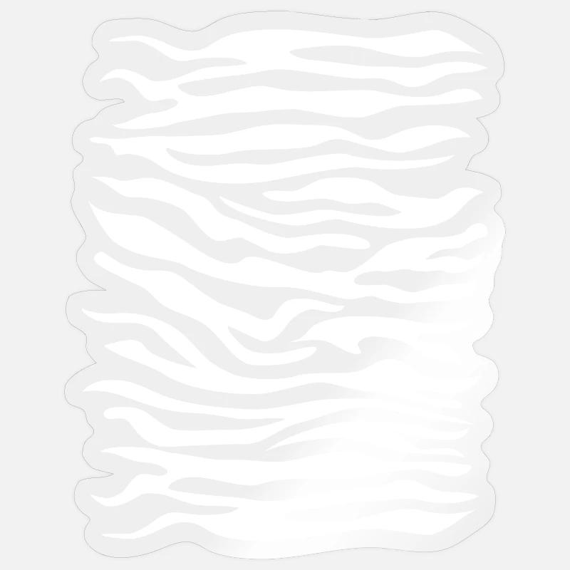 Zebra Muster weiss - Sticker Größe S (10 x 10 cm) - Transparent glänzend