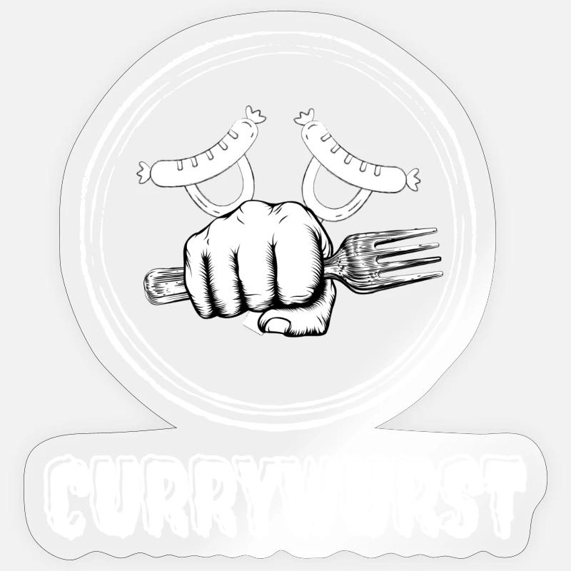 Currywurst Tag. - Sticker Größe S (10 x 10 cm) - Transparent glänzend